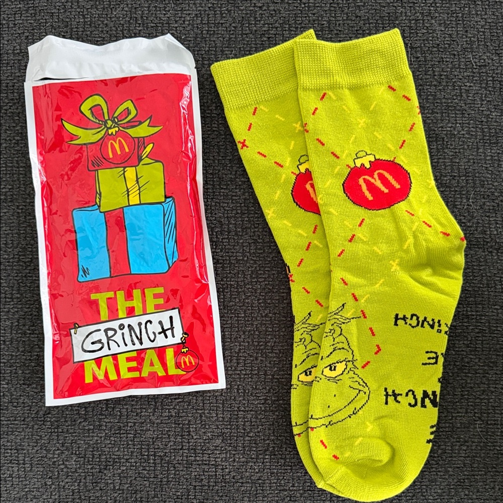McDonald's Fun Yellow Grinch Socks